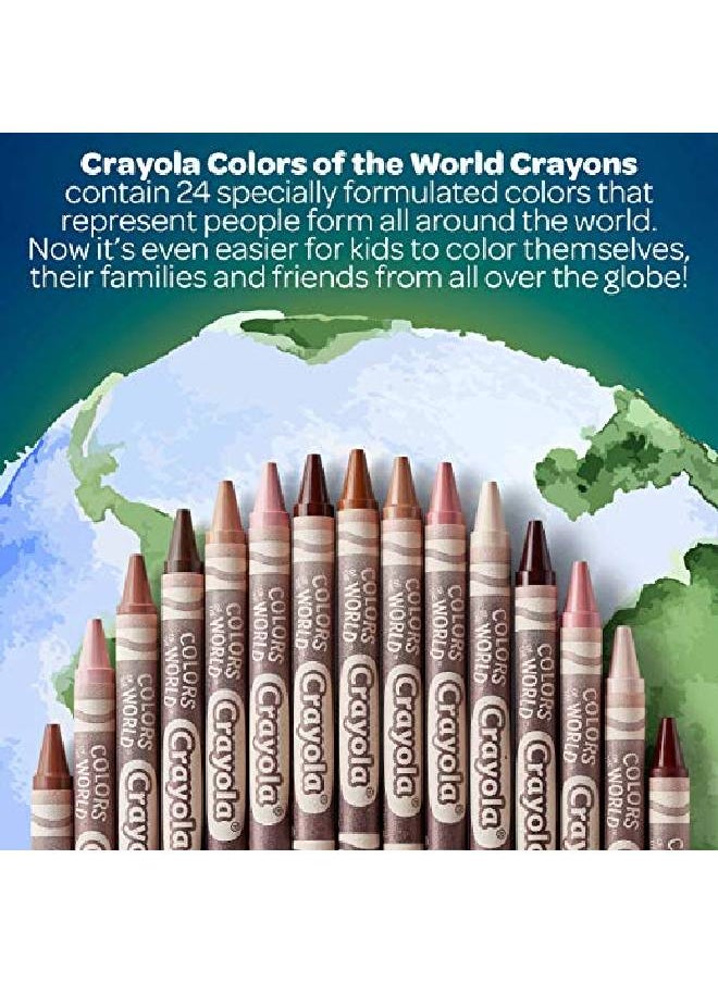 Crayola - Bulk Crayon Set Colors Of The World Skin Tone Crayons 6 Sets Of 24 New Crayon Colors - Image 1