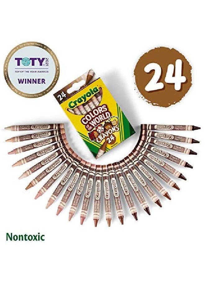 Crayola - Bulk Crayon Set Colors Of The World Skin Tone Crayons 6 Sets Of 24 New Crayon Colors - Image 1