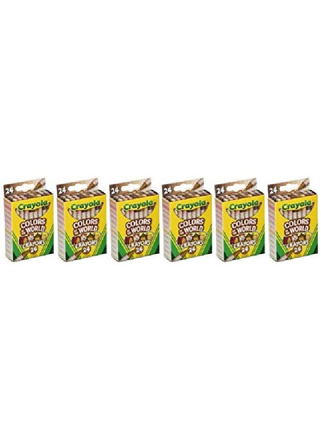 Crayola - Bulk Crayon Set Colors Of The World Skin Tone Crayons 6 Sets Of 24 New Crayon Colors - Image 1
