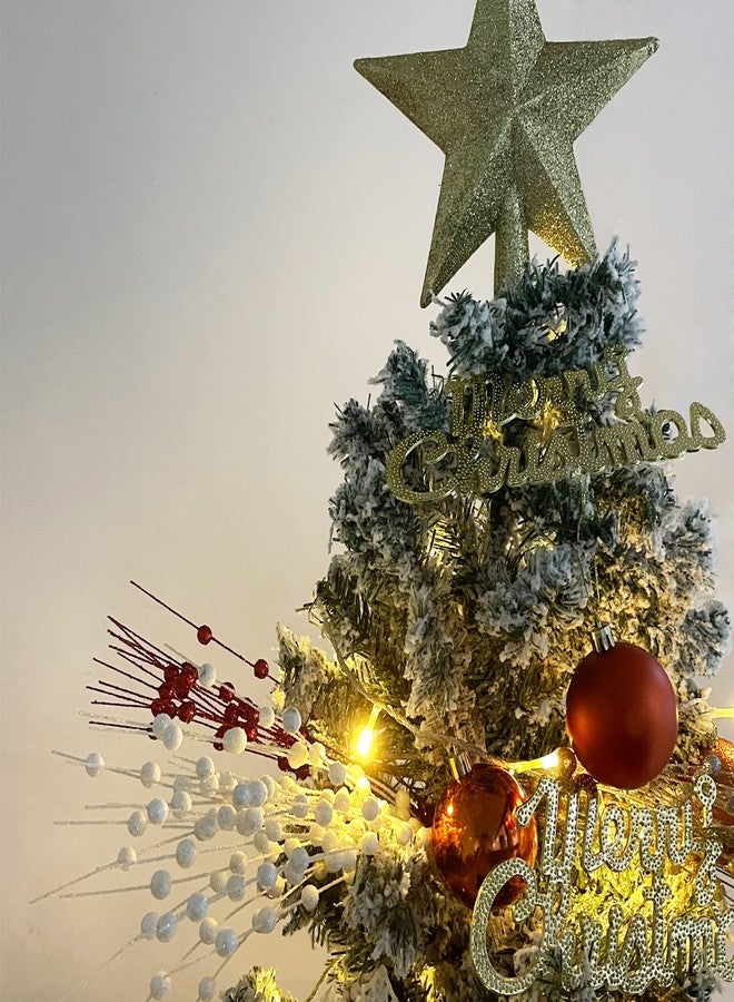 Losris Christmas Artificial Glitter Berry Stem Decorations Decorative Bead Sticks Xmas Picks Glittery Twigs Branches for Christmas Tree Wreath Gift Vase Home Decor Party Ornaments Blue 24 PCS - Image 4