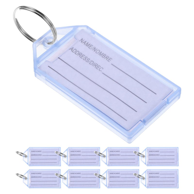 Sky Blue Plastic Key Tags 30pcs Writable Labels for Luggage Suitcase Office Key Organization - Image 2