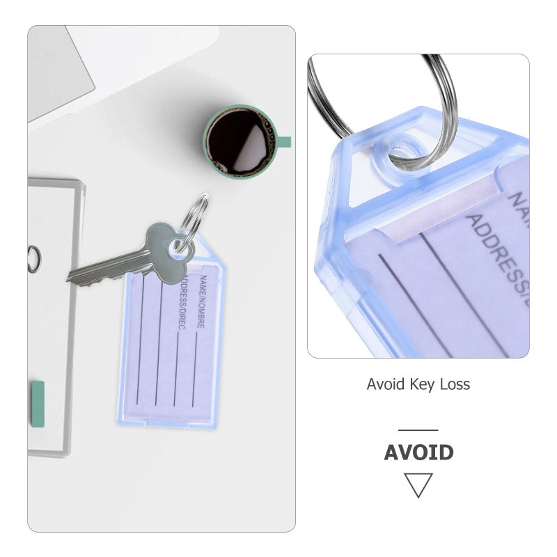 Sky Blue Plastic Key Tags 30pcs Writable Labels for Luggage Suitcase Office Key Organization - Image 4
