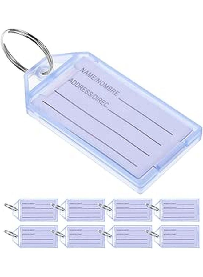 Sky Blue Plastic Key Tags 30pcs Writable Labels for Luggage Suitcase Office Key Organization - Image 1