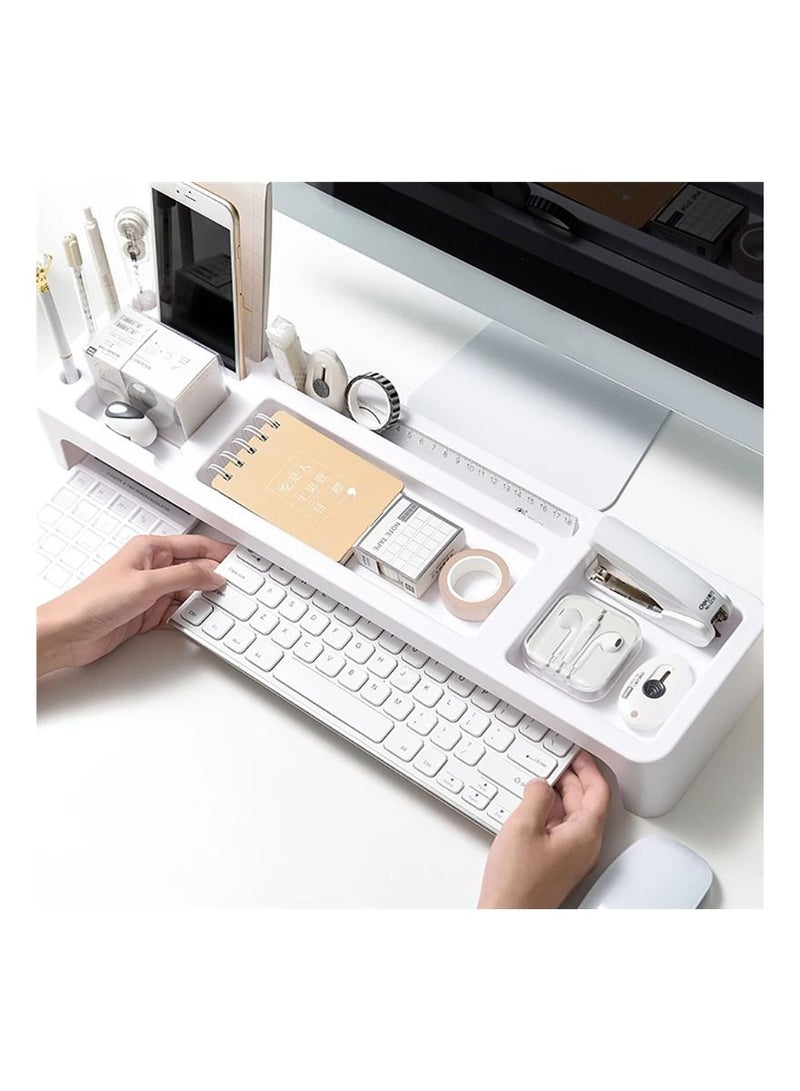 Generic Plastic Table Organizer Desk Rack Storage Stationery Holder For Home And Office Use- White  - Image 1