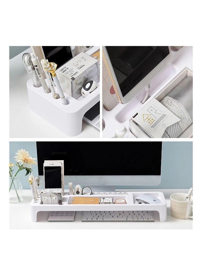 Generic Plastic Table Organizer Desk Rack Storage Stationery Holder For Home And Office Use- White  - Image 5