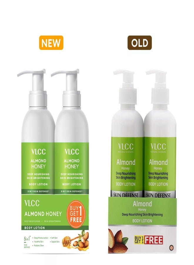 VLCC لوشن الجسم من VLCC بالعسل واللوز | مع خصائص تغذية عميقة وتعزيز للبشرة | يمنح بشرة ناعمة ومرطبة وشابة | 11.83 أونصة سائلة/350 مل (عبوة من 2) - Image 2