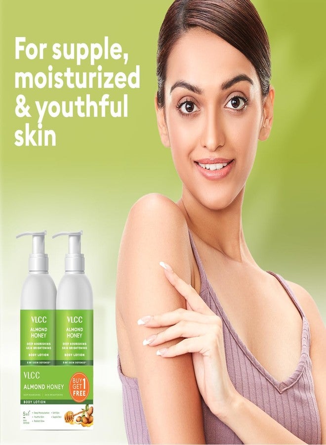 VLCC لوشن الجسم من VLCC بالعسل واللوز | مع خصائص تغذية عميقة وتعزيز للبشرة | يمنح بشرة ناعمة ومرطبة وشابة | 11.83 أونصة سائلة/350 مل (عبوة من 2) - Image 3