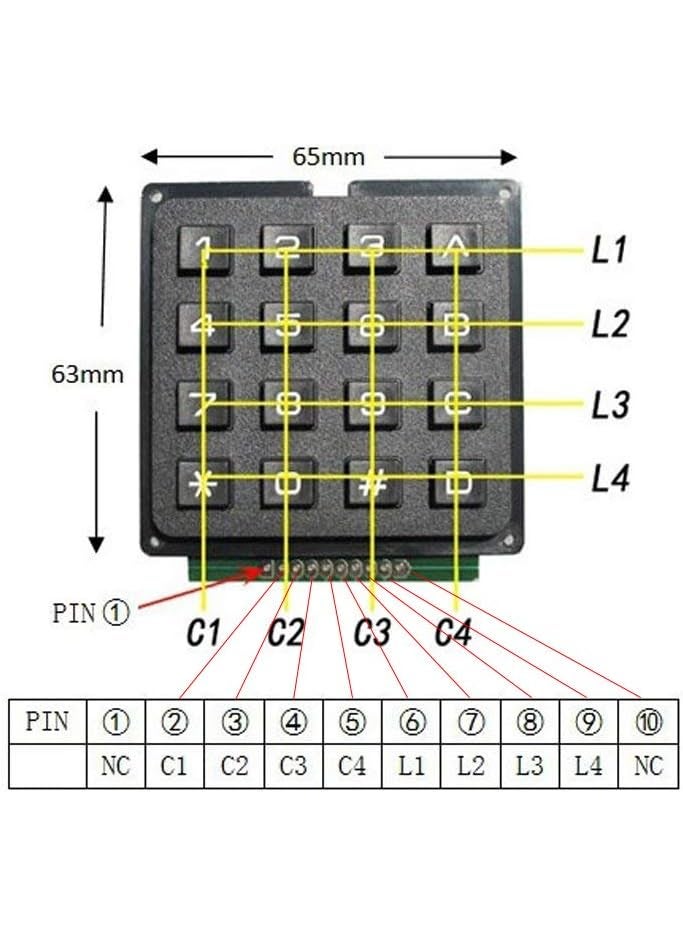 NEXTION NEXTION 16 Keys Matrix Keypad 4x4 Membrane Keyboard Module Array Switch for Arduino  - Image 2