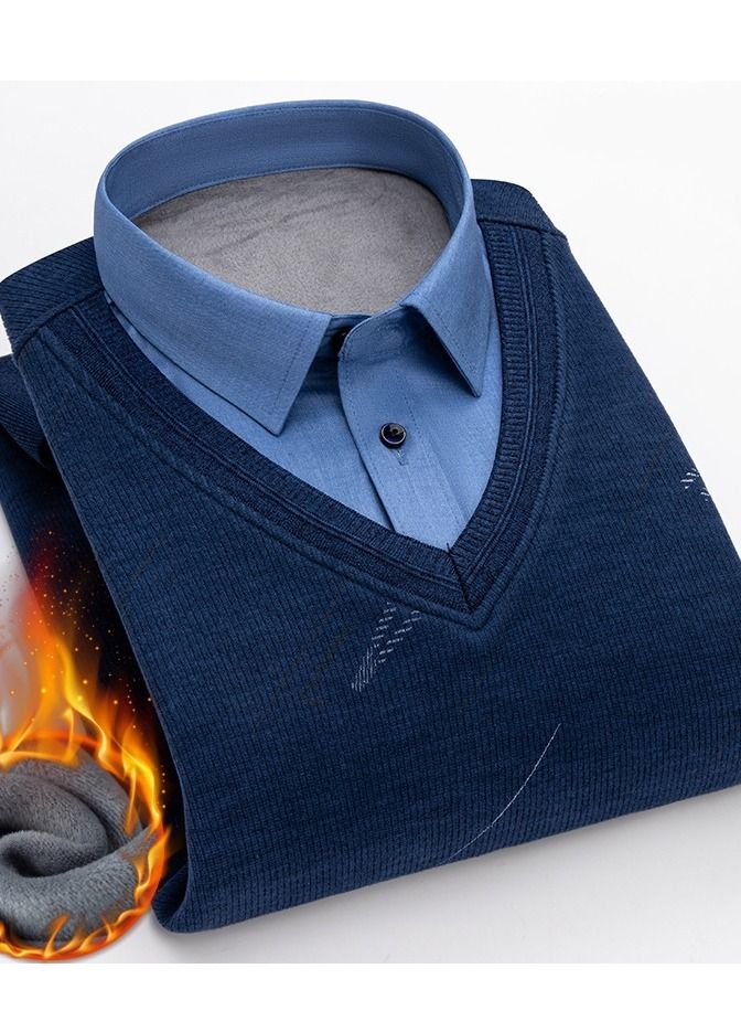Thickened And Woolen Knitted Autumn Winter Thermal Shirt