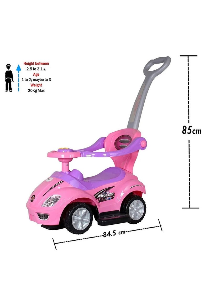 FACTUAL TOYS - 3 IN 1 MEGA CAR PUSHER CAR - PINK - Image 1