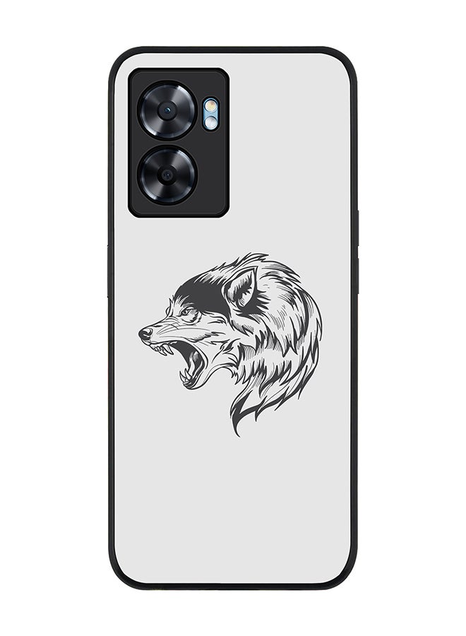 Rugged Black edge case for Oppo A77 5G / Oppo A57 5G, Slim fit Soft Case Flexible Cover - Bear Growl