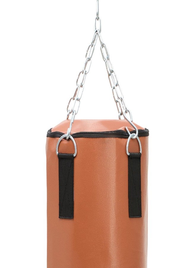 Cult Punching Bag 4ft Unfilled with Hanging Chain & Hand Wrap - Durable Training Bag for Boxing, Kickboxing, Karate, Taekwondo & MMA - Easy to Fill, Portable & Ideal for Home Gym Workouts - Tan - Image 2