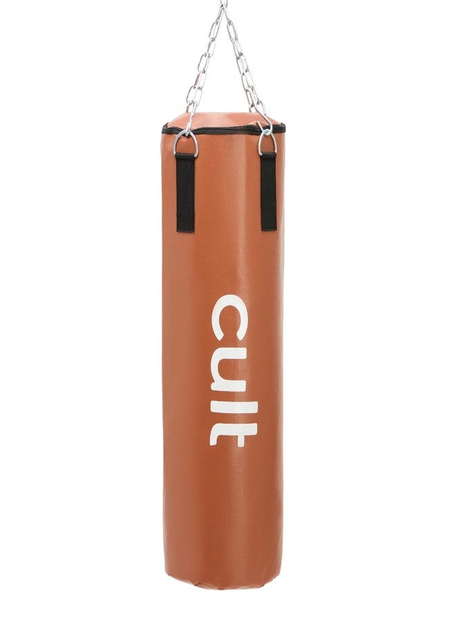 Cult Punching Bag 4ft Unfilled with Hanging Chain & Hand Wrap - Durable Training Bag for Boxing, Kickboxing, Karate, Taekwondo & MMA - Easy to Fill, Portable & Ideal for Home Gym Workouts - Tan - Image 1