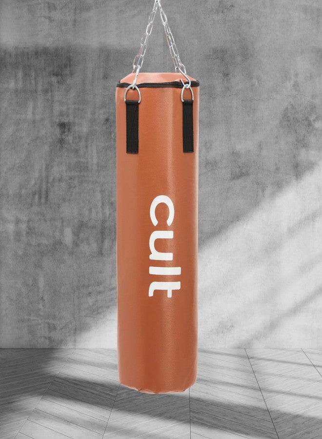 Cult Punching Bag 4ft Unfilled with Hanging Chain & Hand Wrap - Durable Training Bag for Boxing, Kickboxing, Karate, Taekwondo & MMA - Easy to Fill, Portable & Ideal for Home Gym Workouts - Tan - Image 3