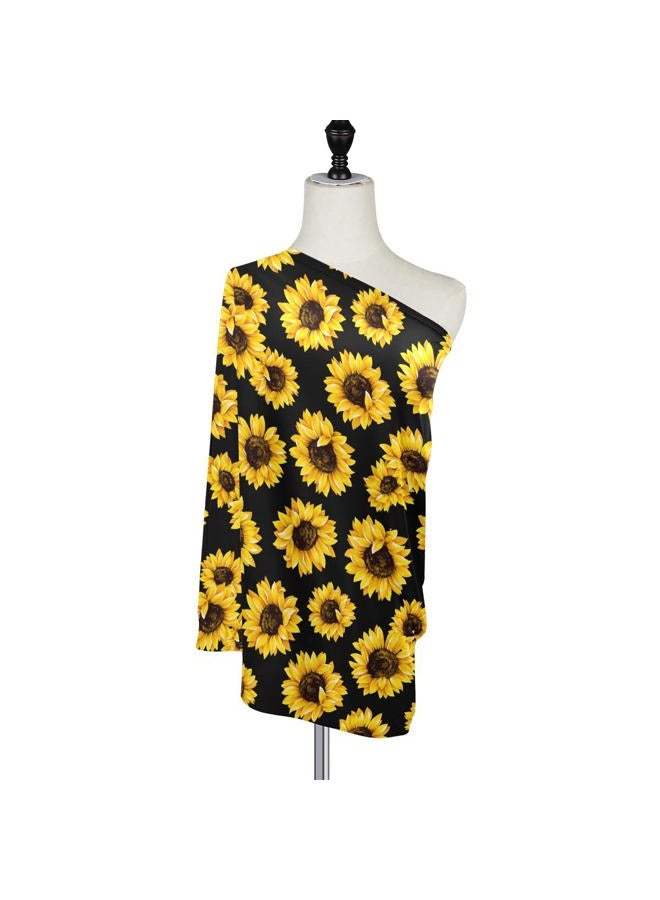 Bolaz Nursing Cover, Breastfeeding Soft Carseat Canopy Sunflower Multi Use for Baby Car Seat Covers Canopy Shopping Cart Cover Scarf Light Blanket Stroller Cover - Image 5