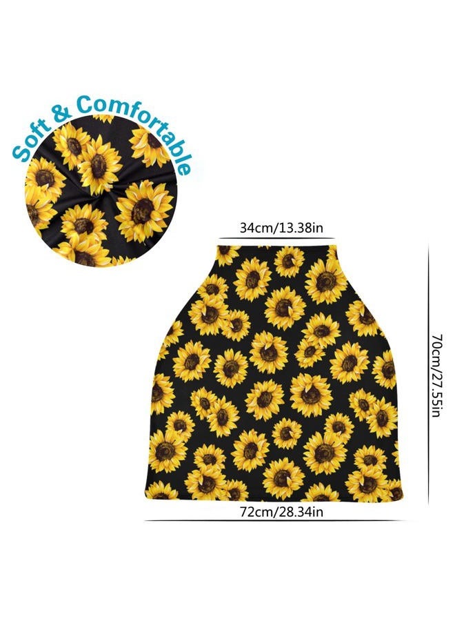 Bolaz Nursing Cover, Breastfeeding Soft Carseat Canopy Sunflower Multi Use for Baby Car Seat Covers Canopy Shopping Cart Cover Scarf Light Blanket Stroller Cover - Image 3