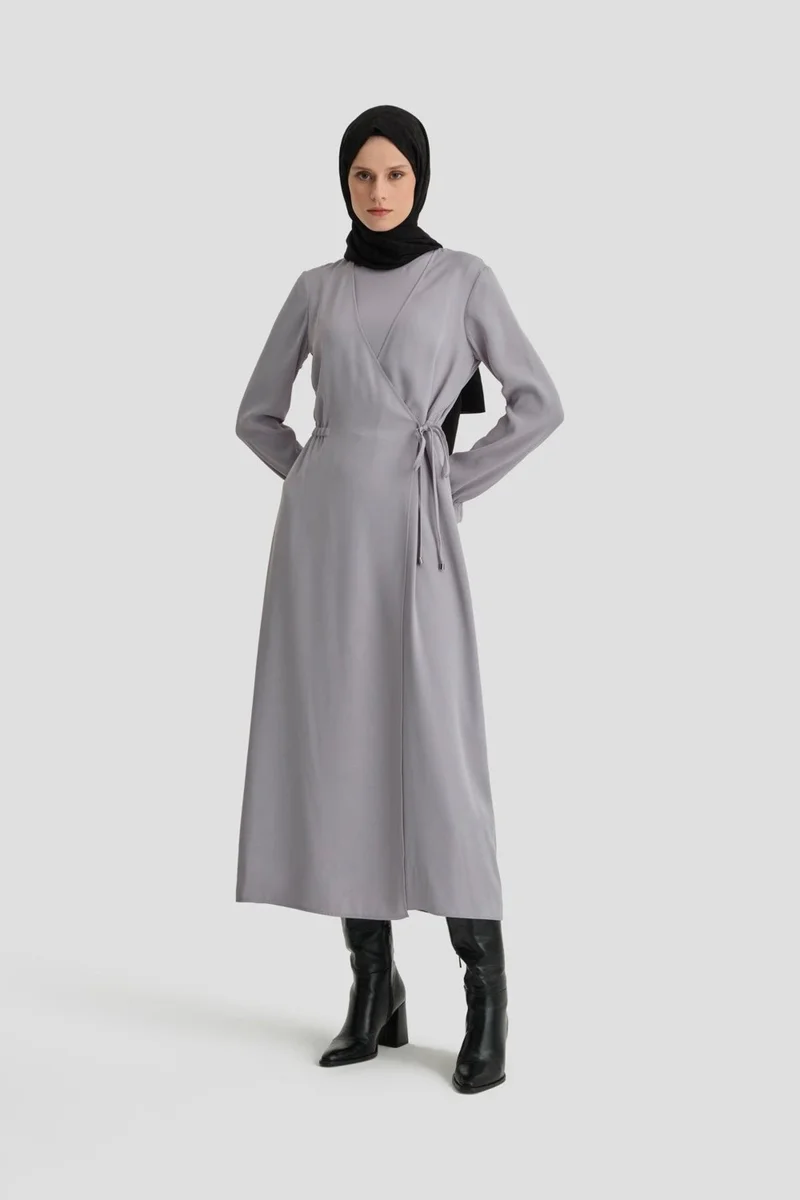 ARMINE Wrap Dress Medium9230 Gray