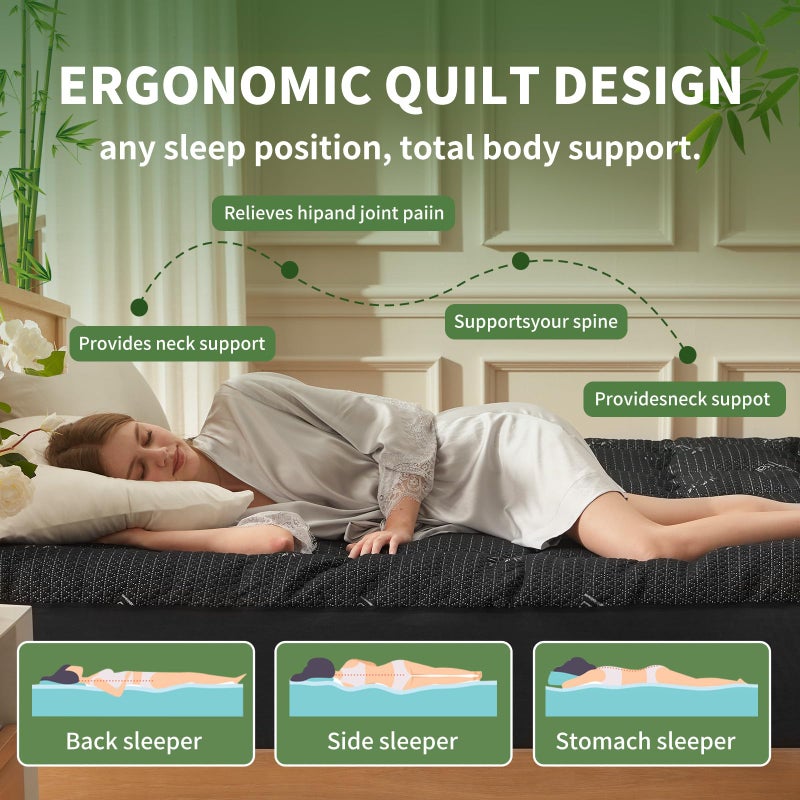 Secgo Premium 100% Waterproof Full Mattress Topper, Breathable Mattress Pad, Rayon from Bambo Bed Protector, Deep Pocket Sheet Cover 8"-21" - Image 4