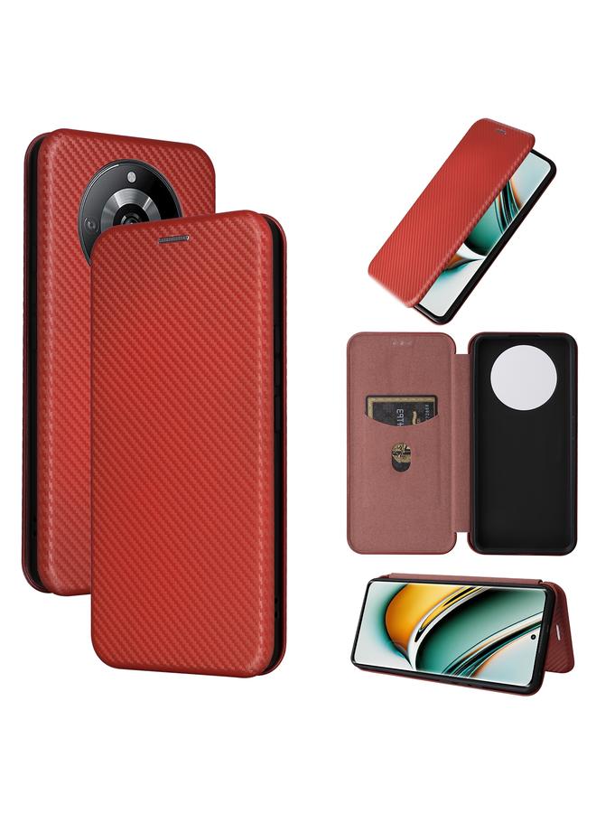 اس-توب جراب هاتف Realme 11 Pro / 11 Pro+ جراب هاتف جلدي قلاب من ألياف الكربون - Image 1