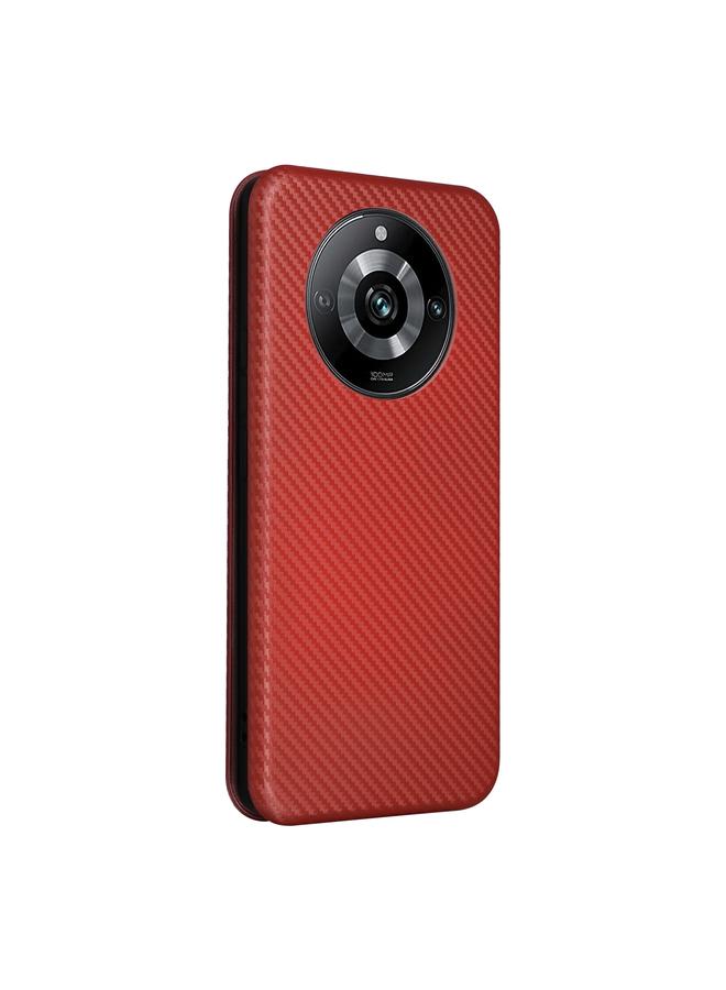 اس-توب جراب هاتف Realme 11 Pro / 11 Pro+ جراب هاتف جلدي قلاب من ألياف الكربون - Image 3