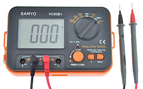 SAMYO VC60B+ Digital Insulation Resistance Tester DCV ACV Meter Megohmmeter Megohm with Test Lead - Image 1