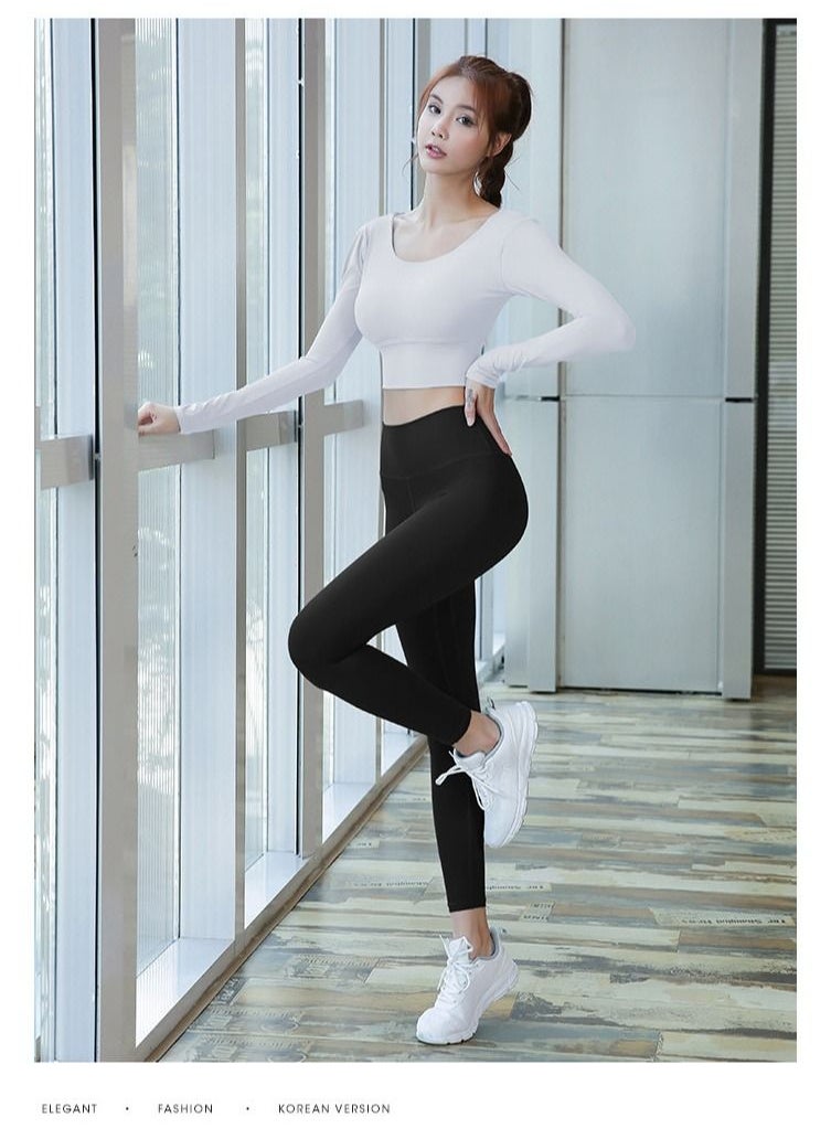 NIBEMINENT - Running Fitness Sportswear Suit Yoga Bra And Pants Two-piece Set Gather High Waist Hip Hip Slim Stretch Sports Suit - Image 1