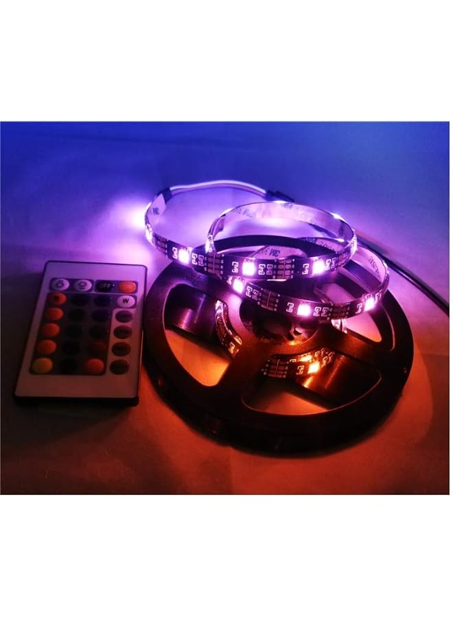 إيروريكس شريط إضاءة LED RGB مقاوم للماء مع جهاز تحكم عن بعد مكون من 24 مفتاحًا 5050 5 فولت 2 متر طول 1 متر متعدد الألوان - Image 5