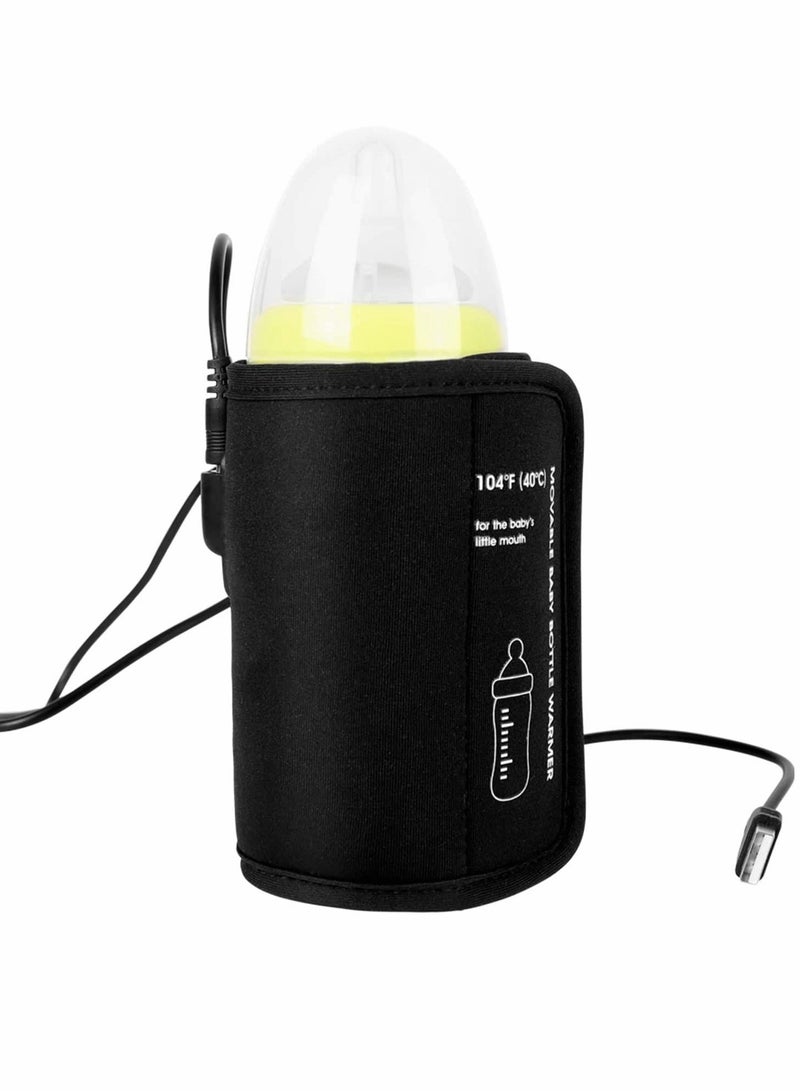 كابتن تيك Portable Baby Bottle Warmer Insulation Bag, USB Car Compatible Bottle Cover for On,the,Go Use - Image 1