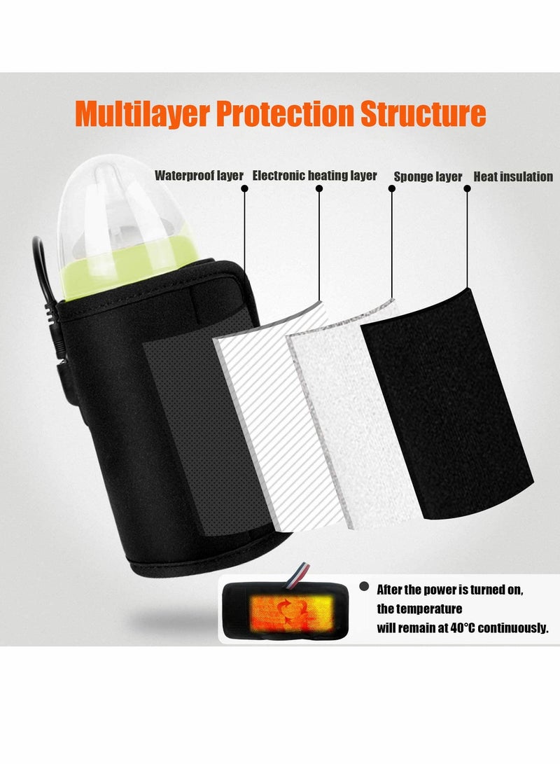 كابتن تيك Portable Baby Bottle Warmer Insulation Bag, USB Car Compatible Bottle Cover for On,the,Go Use - Image 3