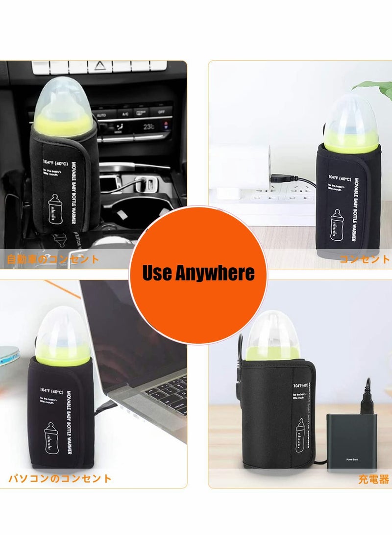 كابتن تيك Portable Baby Bottle Warmer Insulation Bag, USB Car Compatible Bottle Cover for On,the,Go Use - Image 5