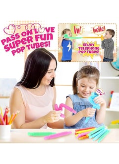 MAGIC VAULT 4 Pack Pop Tubes, Pop Tube Sensory Fidget Toy, Fine Motor Skills & Learning Toddler Toy, Stress Relief, Fun Pop Tubes, for Toddlers, Gift for Kids, Classroom Exchange Prizes  - Image 3