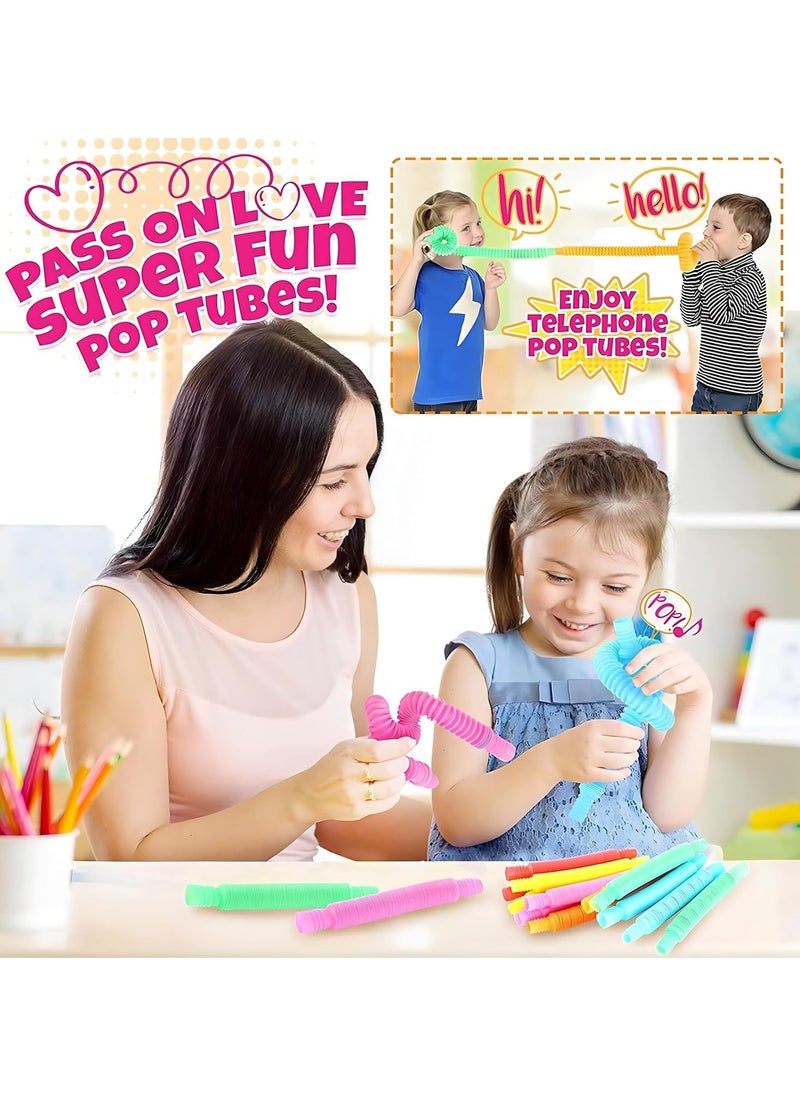 MAGIC VAULT 4 Pack Pop Tubes, Pop Tube Sensory Fidget Toy, Fine Motor Skills & Learning Toddler Toy, Stress Relief, Fun Pop Tubes, for Toddlers, Gift for Kids, Classroom Exchange Prizes  - Image 3