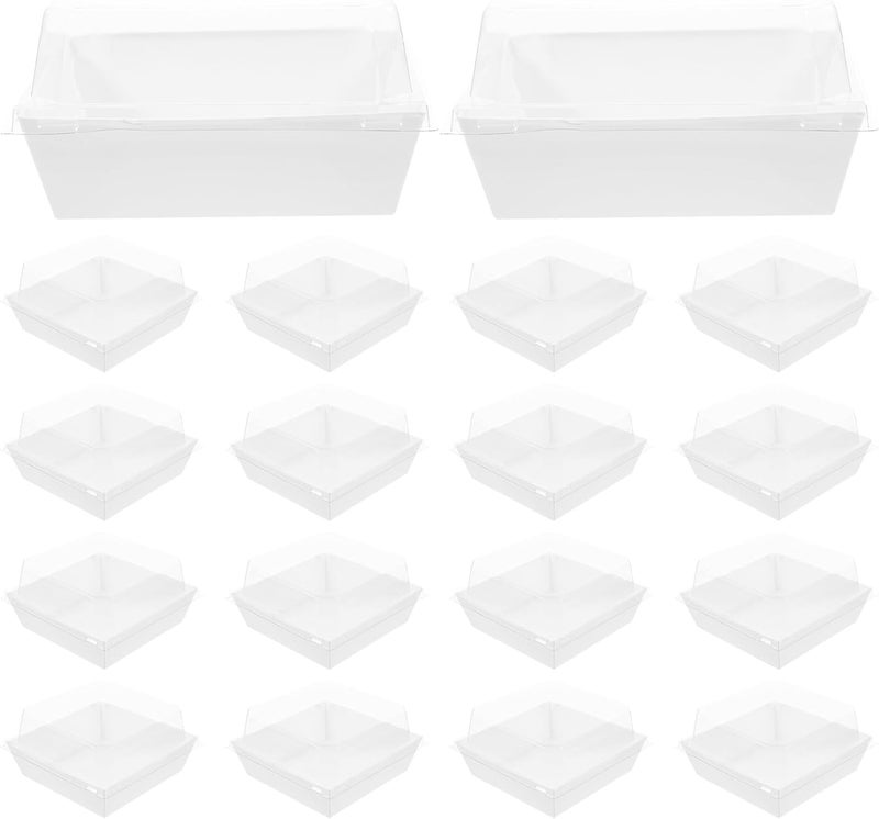 Garneck 50pcs Medium Lid Bakery Takeout Boxes Thickened White Dessert Containers for Cupcakes Muffins Pastries Food Storage - Image 1