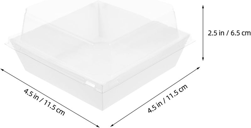Garneck 50pcs Medium Lid Bakery Takeout Boxes Thickened White Dessert Containers for Cupcakes Muffins Pastries Food Storage - Image 2