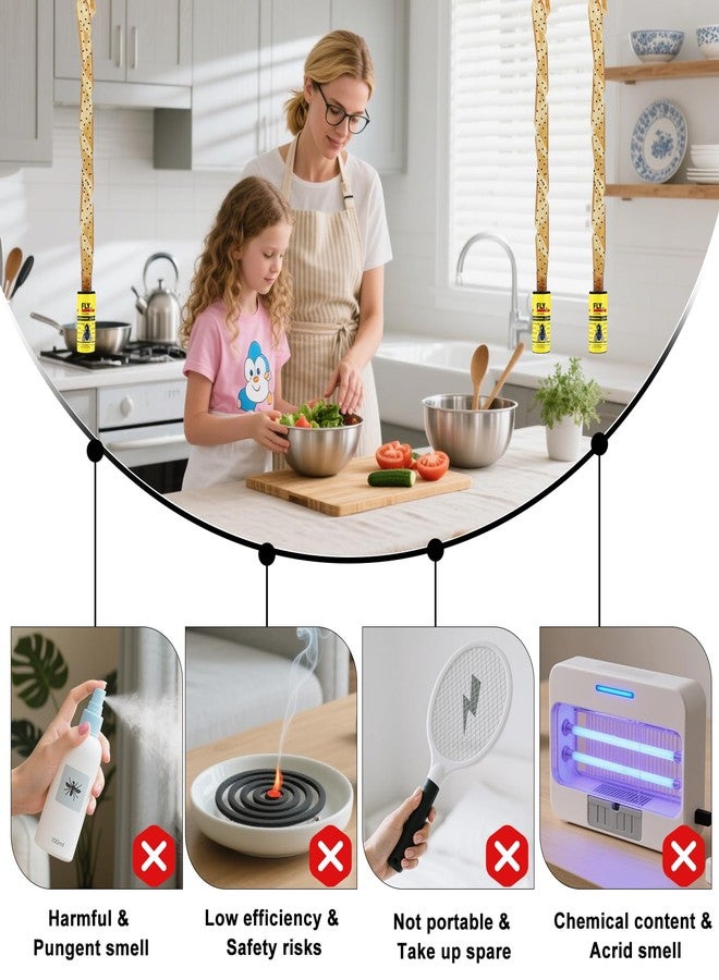 Boromine 30 Rolls Fly Strips Traps for Home, Sticky Strips, Fly Paper Tape Catcher Ribbon for Gnat Fungus Fruit Flies - Image 4