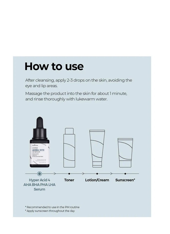 ISNTREE HYPER ACID4 AHA BHA PHA LHA 30 SERUM_20ml
