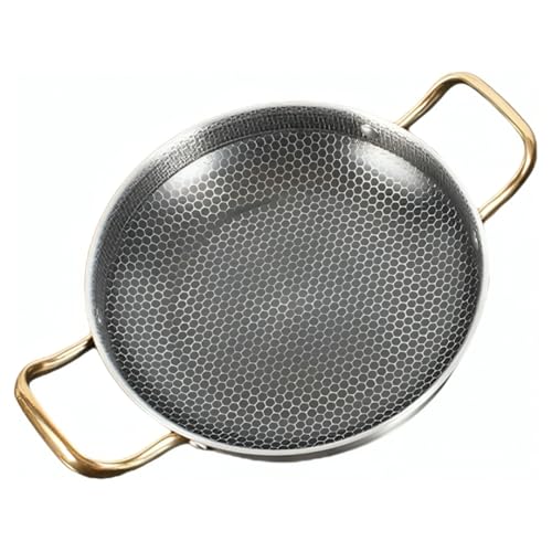 Snevad Stainless Steel Honeycomb Nonstick Frying Pan – Versatile Griddle Skillet for Seafood, Eggs, Paella – Durable Easy-Clean Pan for Induction, Gas, Camping & Home Cooking Nonstick Frying Pan - Image 1