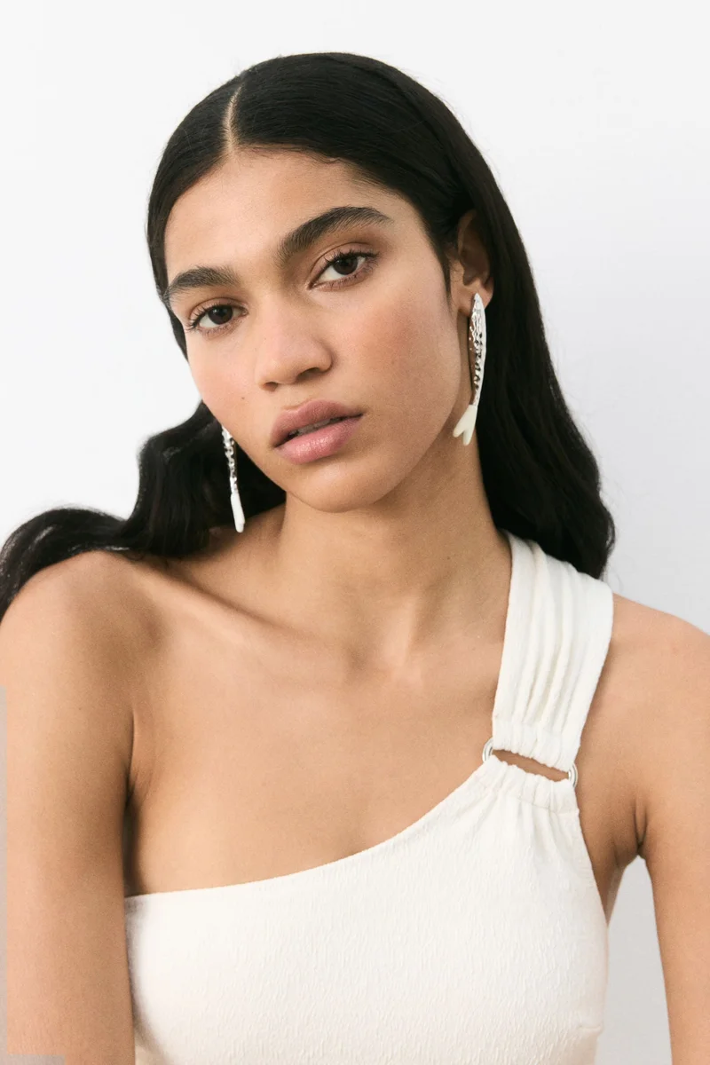 H&M Padded-cup one-shoulder swimsuit