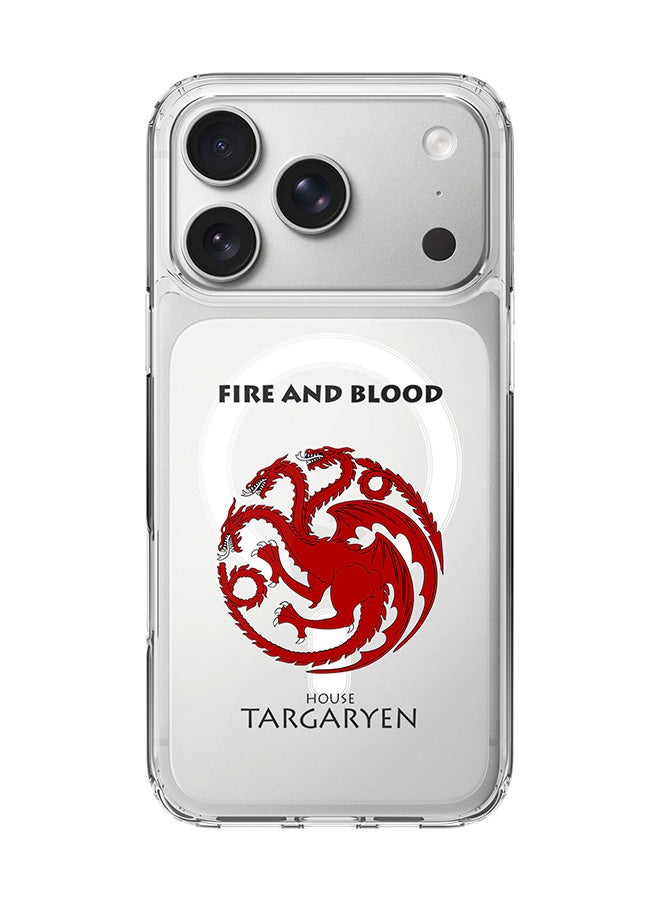 Stylizedd Classic Clear MagSafe Case for iPhone 17 Pro , Hybrid Soft Case Flexible Edges Anti Drop TPU PC Gel Thin Transparent Cover [ Designed for iPhone 17 Pro ] - GOT House Targaryen