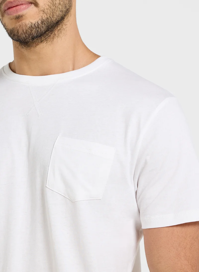 BRAVE SOUL Crew Neck Pocket T-Shirt