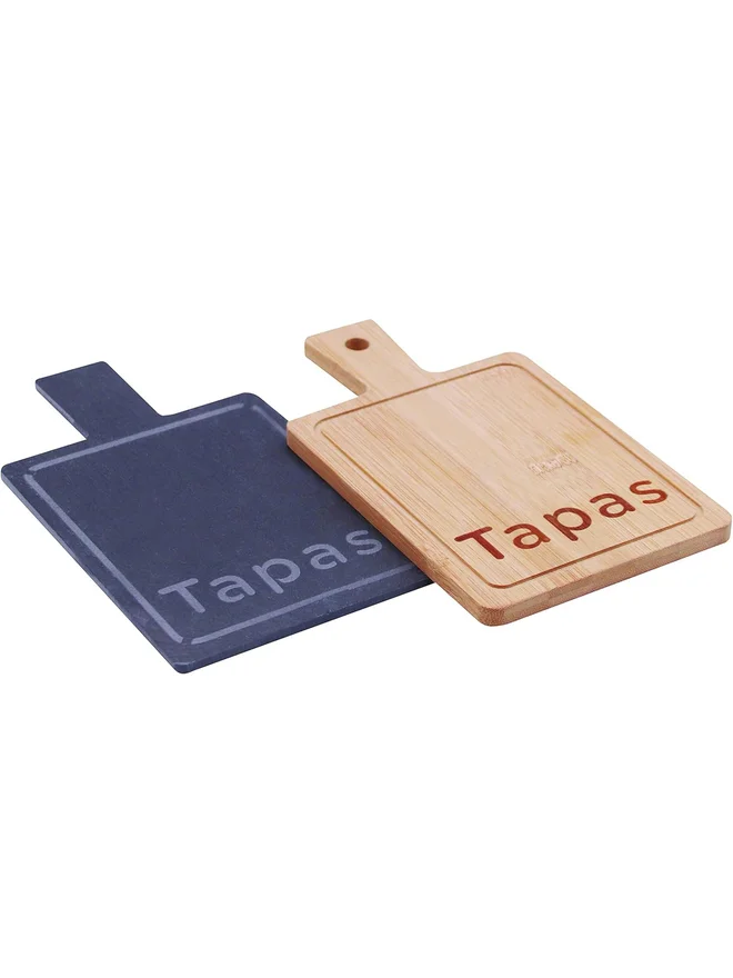 كويزين أرت لوح تقديم من الأردواز بمقبض من الخيزران من كوزين آرت