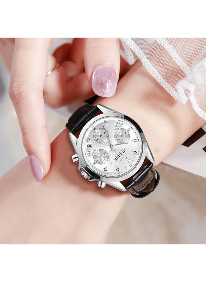 Julius Women's Watch With Calendar, Multifunctional Elegant Diamond-studded Quartz Watch, Waterproof Ladies' Wrisch, Black Ja-1482a