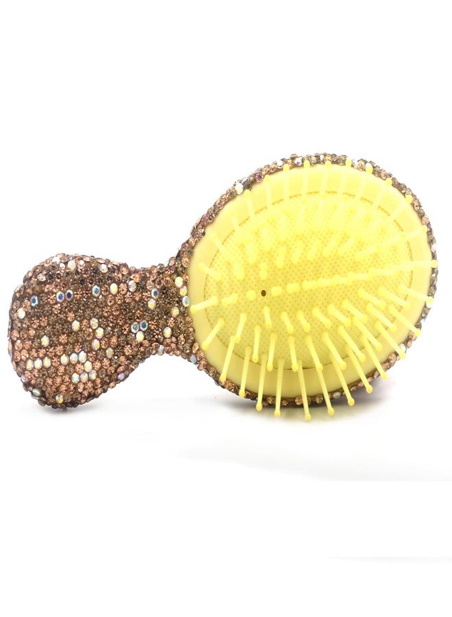 Bestbling Bling Mini Portable Air Cushion Massage Hair brush Comb for gilrs and children - Cute and Compact Design (Golded) - Image 2