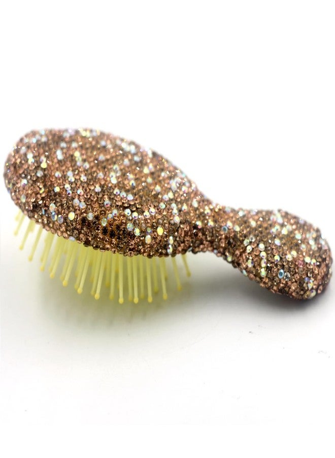 Bestbling Bling Mini Portable Air Cushion Massage Hair brush Comb for gilrs and children - Cute and Compact Design (Golded) - Image 4