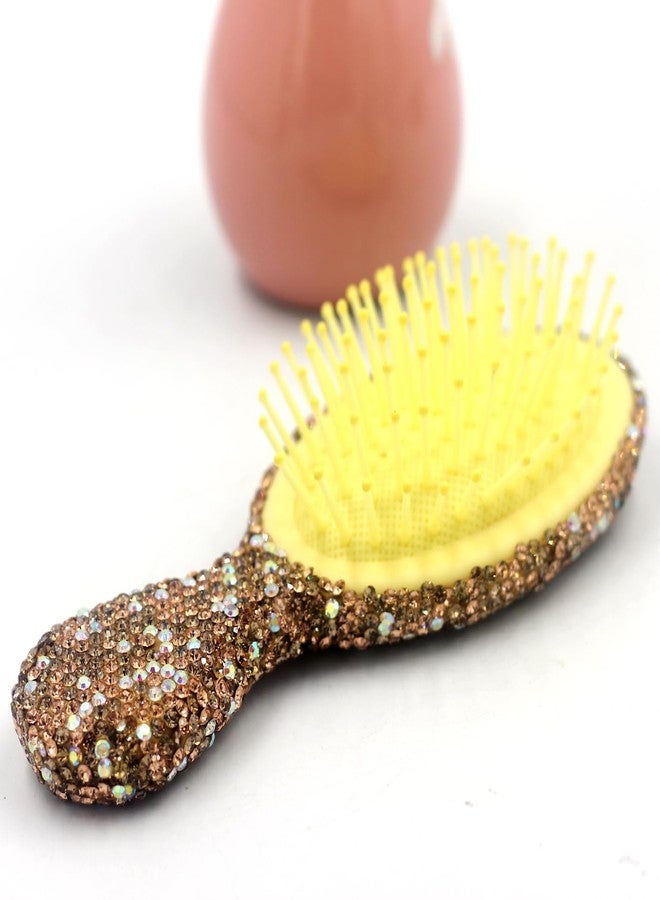 Bestbling Bling Mini Portable Air Cushion Massage Hair brush Comb for gilrs and children - Cute and Compact Design (Golded) - Image 5