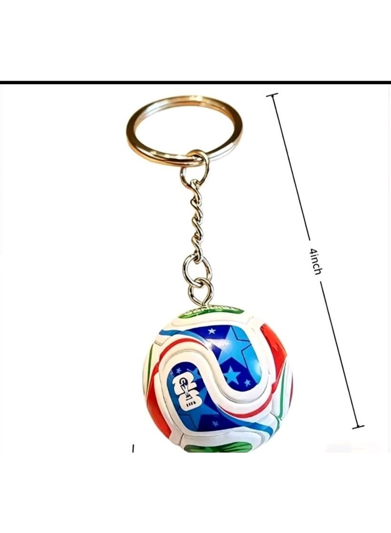 ميدالية مفاتيح كرة قدم ثلاثية الأبعاد، قلادة كرة قدم صغيرة بنمط كأس العالم هدية للمشجعين - Image 3