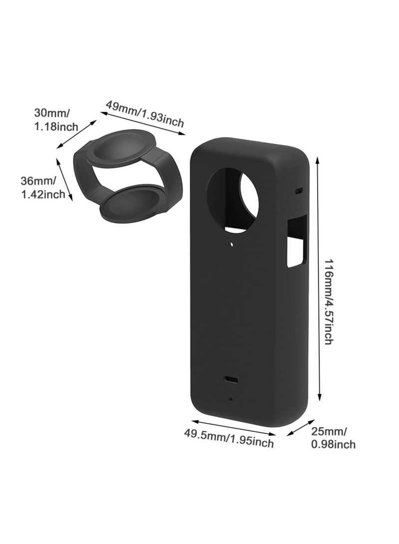 KASTWAVE Action Camera Case Fit for Insta-360 ONE X3, Waterproof Durable Silicone Protective Cover Lens Cap Compatible for Insta-360 ONE X3 Accessory (Black) - Image 5