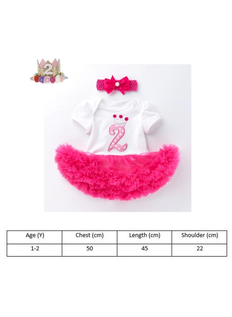 We Happy 4-Piece 2nd Birthday Baby Girls Dress Princess Costume - Image 4