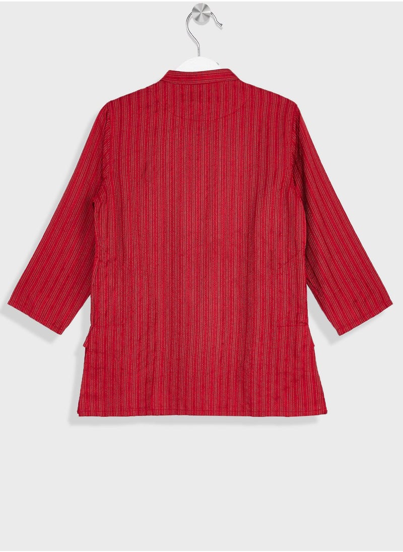 Fabindia - Kids Printed Long Kurta - Image 1
