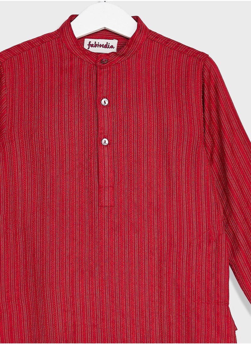 Fabindia - Kids Printed Long Kurta - Image 1